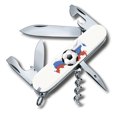 Нож перочинный VICTORINOX Spartan Российский футбол, 91 мм, 12 функций  (Белый)