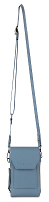 Сумка наплечная BUGATTI Almata, голубая, полиуретан, 11х4х19 см