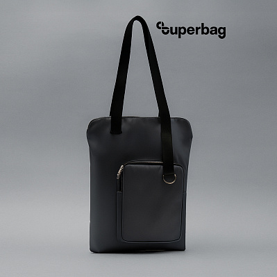 Шоппер Superbag Pocket (серый с черным) (Серый с черным)