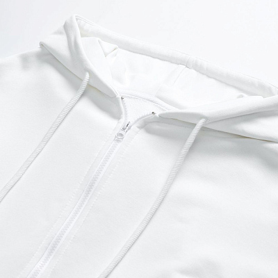 Толстовка унисекс оверсайз на молнии Zippy Terry, белая