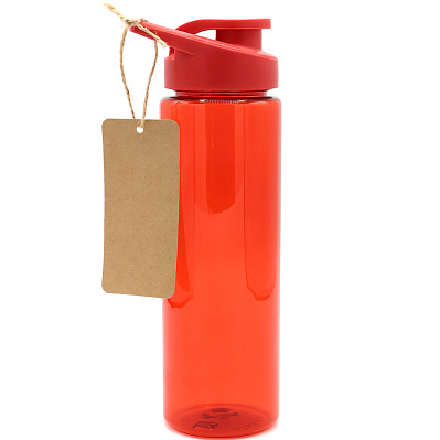 Пластиковая бутылка Ronny To Go с биркой, красная (Красный)