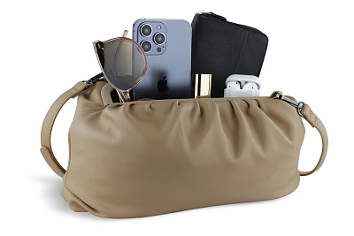 Сумка-пауч женская маленькая BUGATTI Mila, песочная, полиуретан, 34 x 6 x 21 см