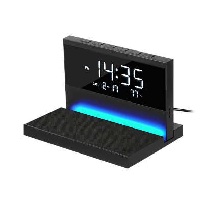 Зарядная станция с часами 15W Глори (Glory) (Чёрный)