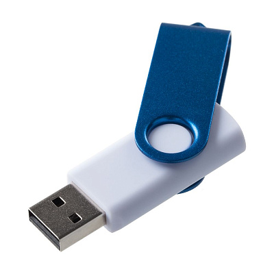 Флешка Twist Color, белая с синим, 8 Гб (Синий)