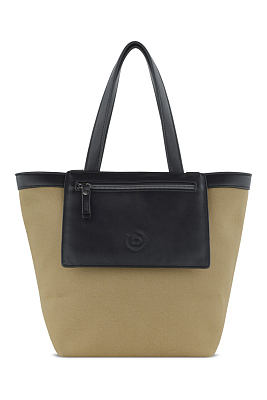 Сумка-тоут женская маленькая BUGATTI Elena, песочная, канвас, полиуретан, 33 x 15,5 x 24 см