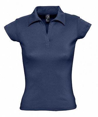 Рубашка поло женская без пуговиц Pretty 220  (темно-синяя) (Кобальт)