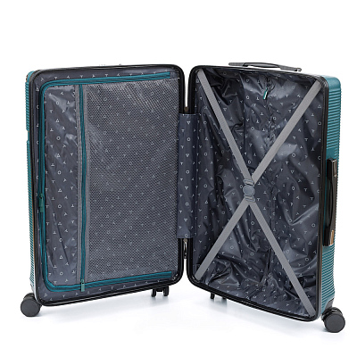 Чемодан TORBER Onego, зелёный, ABS-пластик, 69,5 х 46 х 26 см, 69 л