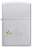 Зажигалка ZIPPO Love Design с покрытием Satin Chrome, латунь/сталь, серебристая, 38x13x57 мм - Фото 2