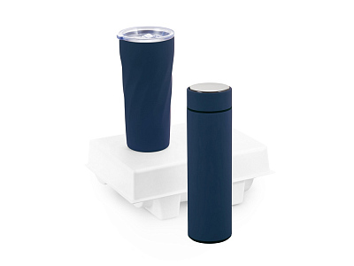 Подарочный набор FAMILY с термосом и термокружкой (Тёмно-синий)