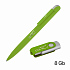 Набор ручка + флеш-карта 8 Гб в футляре, покрытие soft touch, зеленое яблоко - Фото 2