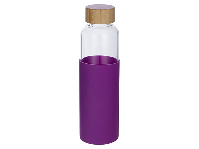 Стеклянная бутылка для воды в силиконовом чехле Refine (Прозрачный, фиолетовый, натуральный)