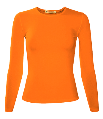 Футболка женская REDFORT стрейч, длинный рукав (Оранж)