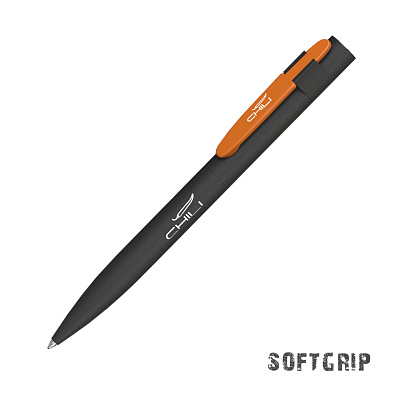 Ручка шариковая "Lip SOFTGRIP"  (Черный с оранжевым)