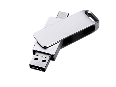 USB 3.0-флешка на 32 Гб 3-в-1 с разъемами Micro USB и USB-C (Серебристый)