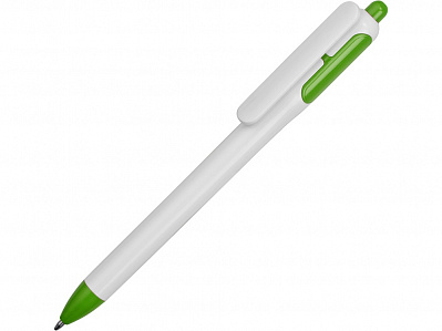Ручка пластиковая шариковая Роанок (Белый/зеленый)