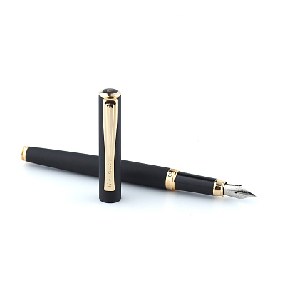 Ручка перьевая Pierre Cardin ECON, цвет - черный матовый. Упаковка Е