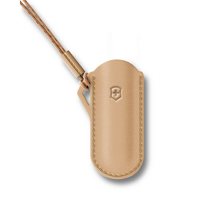 Чехол VICTORINOX "Wet Sand" для ножей Classic Colors 58 мм, кожаный, песочный (Коричневый)