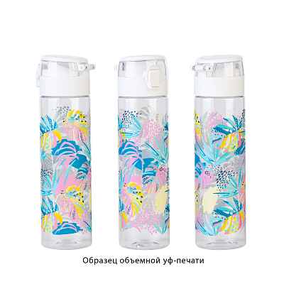 Бутылка для воды "Vita" с нанесением "Джунгли" 600 мл, белый
