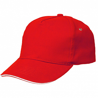 Бейсболка Unit Classic, красная с белым кантом (Красный)