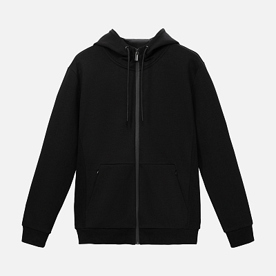 Толстовка на молнии с капюшоном MATEO черная