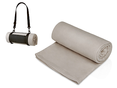 Плед Нежность с ремешком на плечо (Светло-серый)