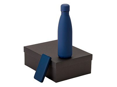 Подарочный набор COLOR IT с термобутылкой и повербанком (Тёмно-синий)