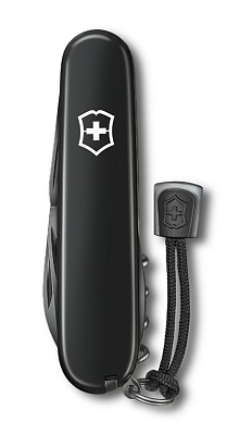 Нож перочинный VICTORINOX Spartan Onyx Black, 91 мм, 12 функций, чёрный, со шнурком в комплекте