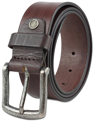 Ремень KLONDIKE Creek, односторонний, натуральная воловья кожа, цвет тёмно-коричневый, 120 х 4 см