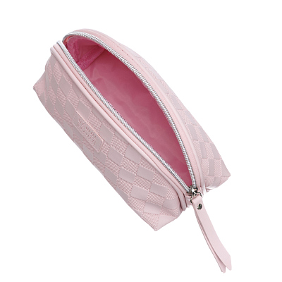Косметичка Dewal Beauty серия "Шашки", розовая, 20х8.5х11см