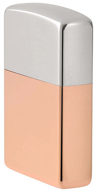 Зажигалка ZIPPO Bimetal с двойным металлическим покрытием, медь/латунь/сталь, медная, 38x13x57 мм