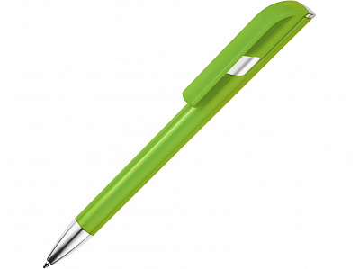 Ручка пластиковая шариковая Атли (Зеленое яблоко/серебристый)
