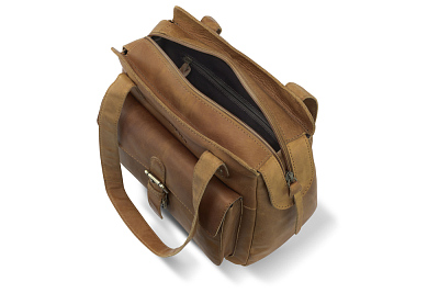 Сумка через плечо KLONDIKE RUSH «Zoe», натуральная кожа в коньячном цвете, 28 х 24 х 18 см