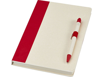 Блокнот A5 Dairy Dream с шариковой ручкой (Красный, бежевый)