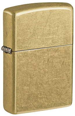 Зажигалка ZIPPO Classic с покрытием Street Brass, латунь/сталь, золотистая, 38x13x57 мм