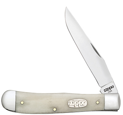 Нож перочинный ZIPPO Smooth Natural Bone Trapper 105 мм цвет слоновой кости