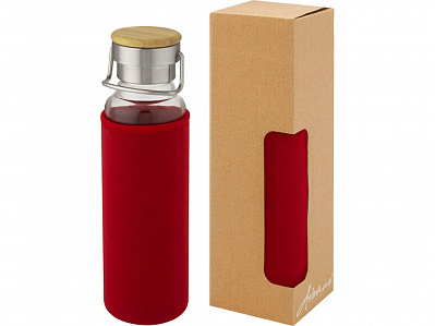 Стеклянная бутылка Thor с неопреновым чехлом (Красный)