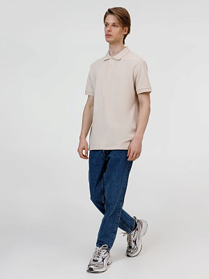 Рубашка поло унисекс Pacific, бежевая (льняная)