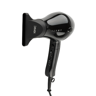 Фен DEWAL BEAUTY YumMy Black, чёрный, 2000 Вт, ионизация, 1 насадка