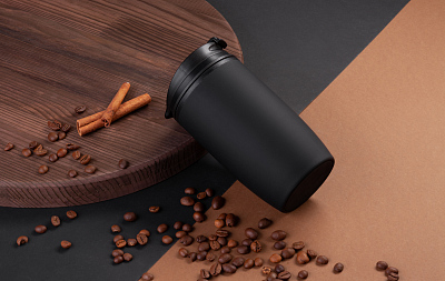 Термостакан "Unicup" 300 мл, покрытие soft touch, черный