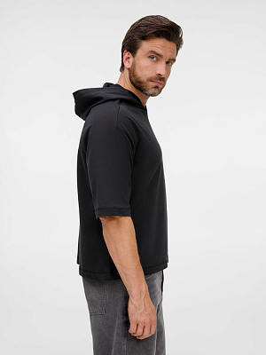 Футболка оверсайз унисекс с капюшоном Neofit, черная