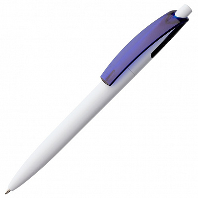 Ручка шариковая Bento, белая с синим (Синий)