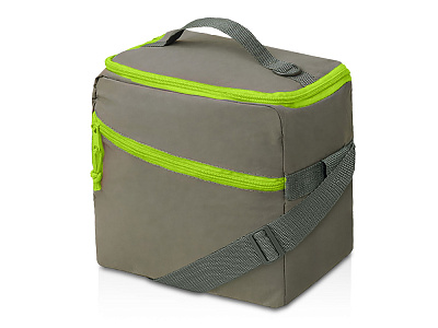Изотермическая сумка-холодильник Neo Classic c контрастной молнией (Серый/зеленое яблоко)