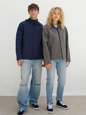 Куртка софтшелл с капюшоном женская Race Women, темно-синяя