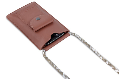 Сумка-чехол для мобильного телефона BUGATTI Almata, абрикосовая, полиуретан, 11x2x18 см