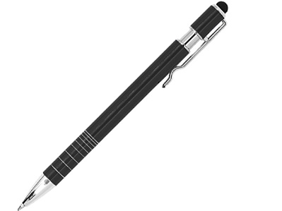Ручка-стилус металлическая шариковая BORNEO (Черный)