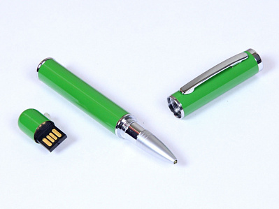 USB 2.0- флешка на 8 Гб в виде ручки с мини чипом (Зеленый)