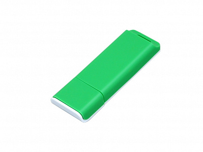 USB 2.0- флешка на 16 Гб с оригинальным двухцветным корпусом (Зеленый/белый)