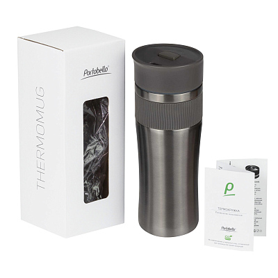 Термокружка вакуумная Поло (Polo), серая