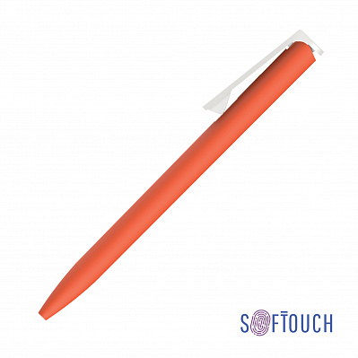 Ручка шариковая "Clive", покрытие soft touch  (Оранжевый с белым)