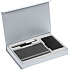 Коробка Silk с ложементом под ежедневник 10x16 см, аккумулятор и ручку, серебристая - Фото 3